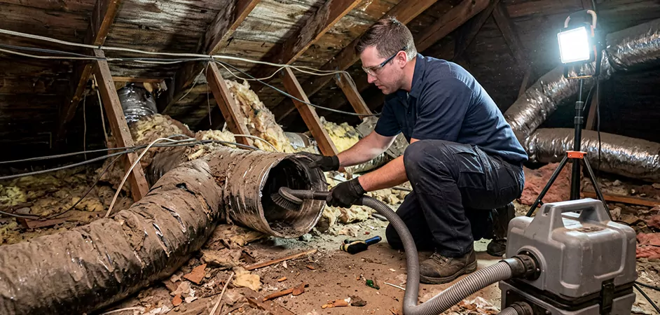 Storm-Damaged Attic Duct Cleaning in Perth Amboy
