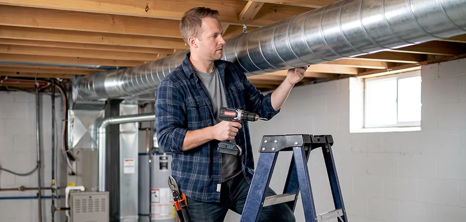 Exposed Spiral Ductwork in Perth Amboy